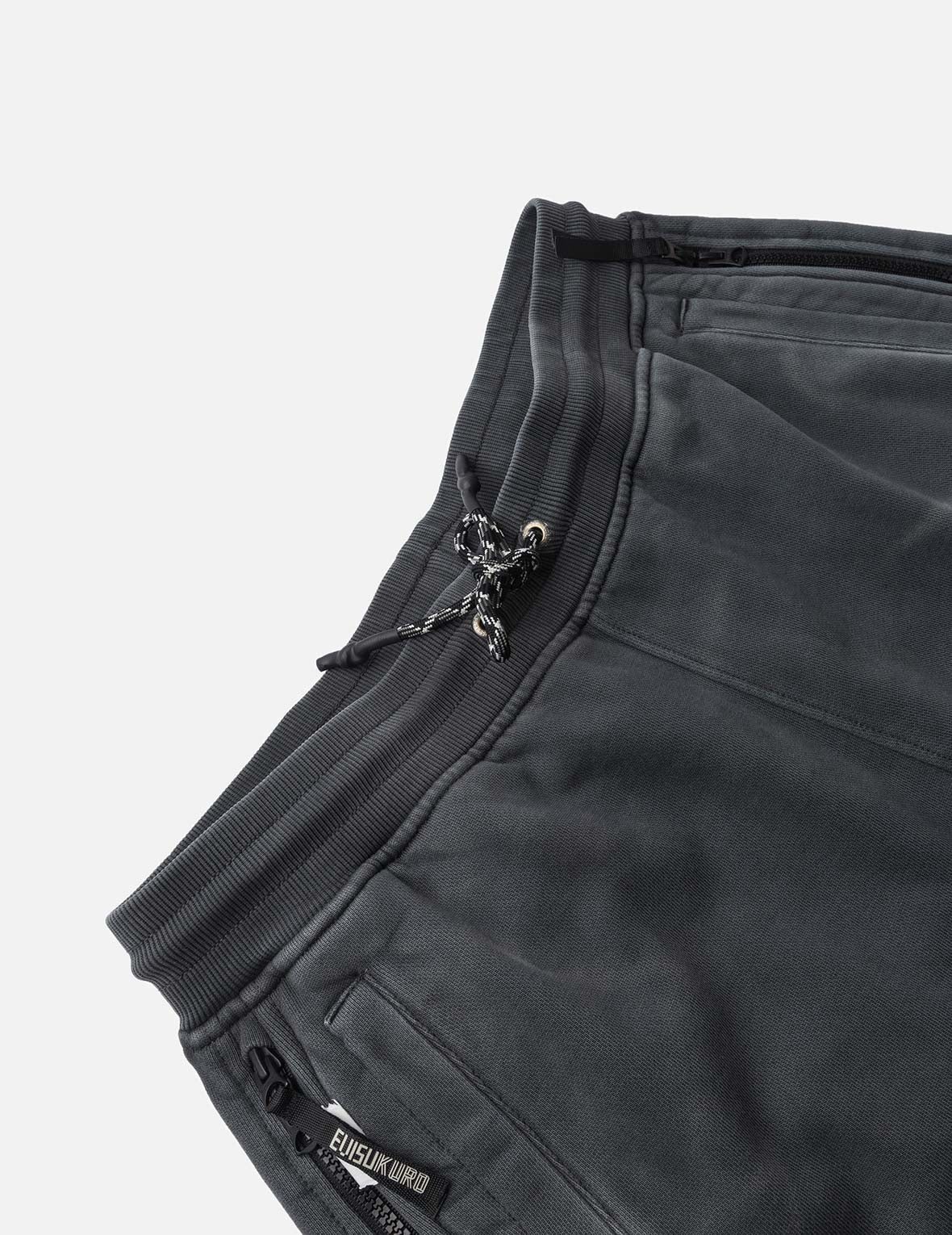 Garment Dyed Logo Print Side Zip Relax Fit Sweatpants - 9