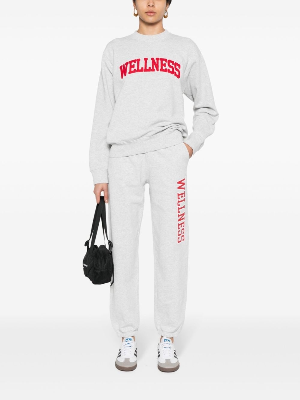 logo-printed mÃ©lange trousers - 2