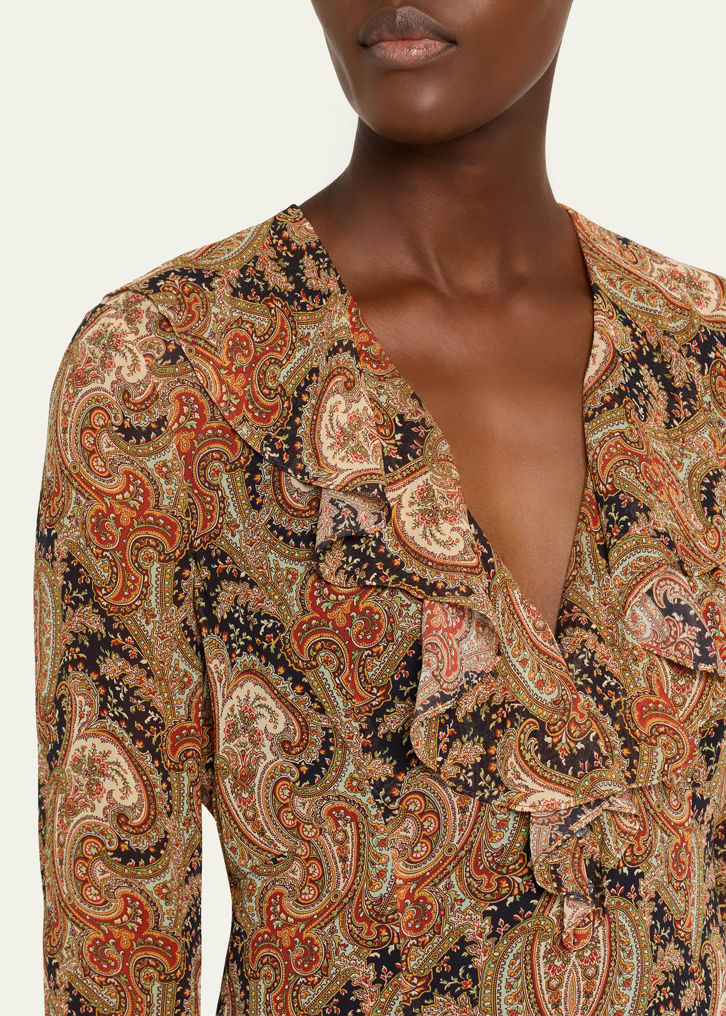 Adrienne Silk Bell-Sleeve Mini Dress - 5