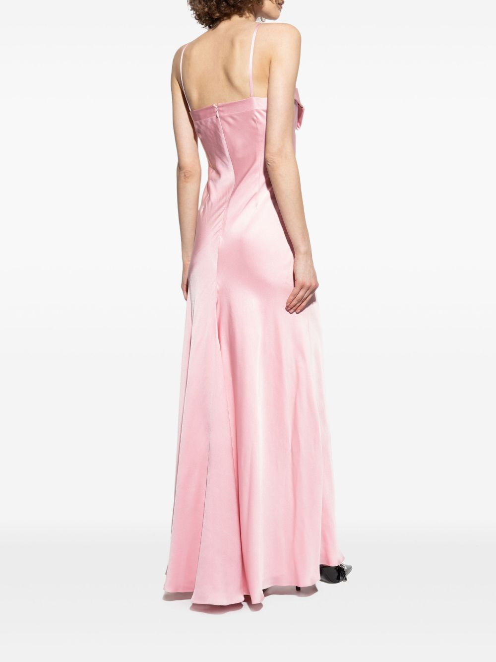 bow-detail maxi slip dress - 3