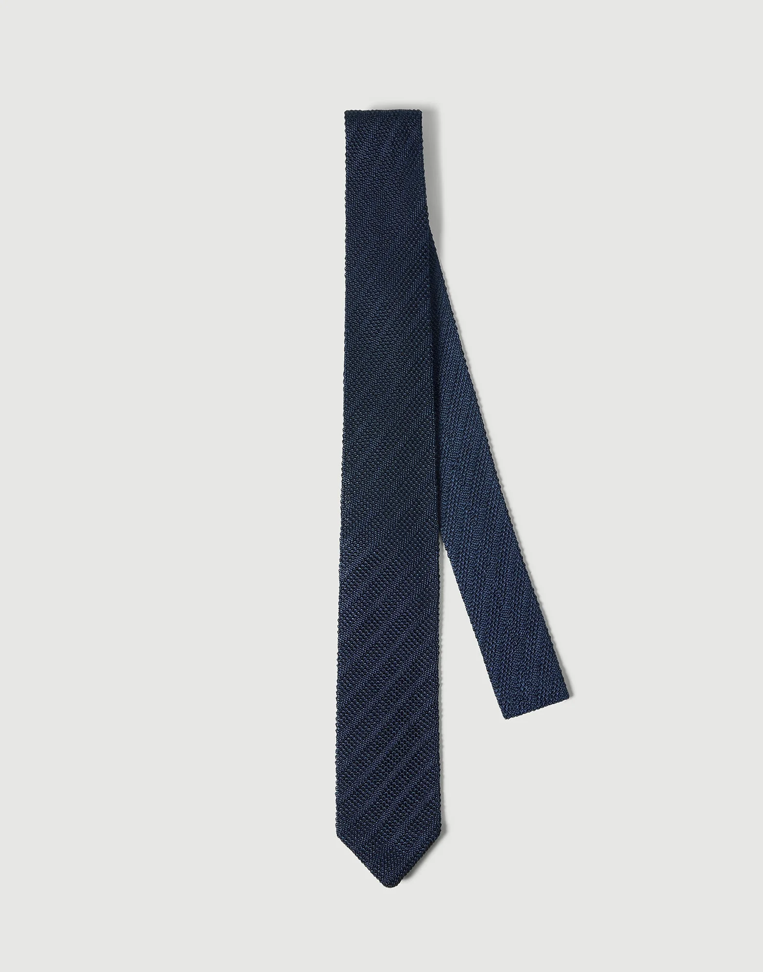 Textured silk tie - 1