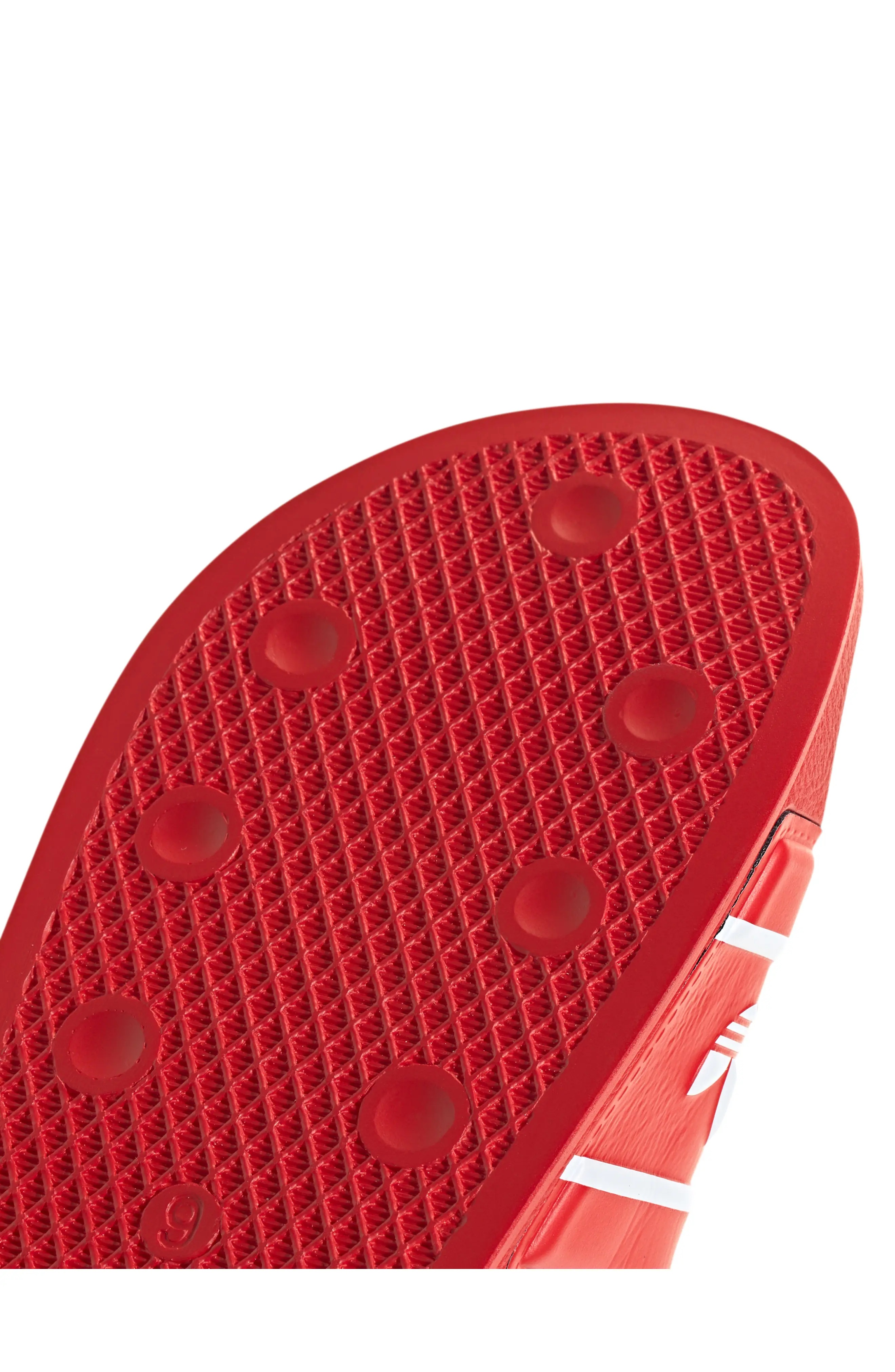 Adilette Slide Sandal in Red/Red/White - 7