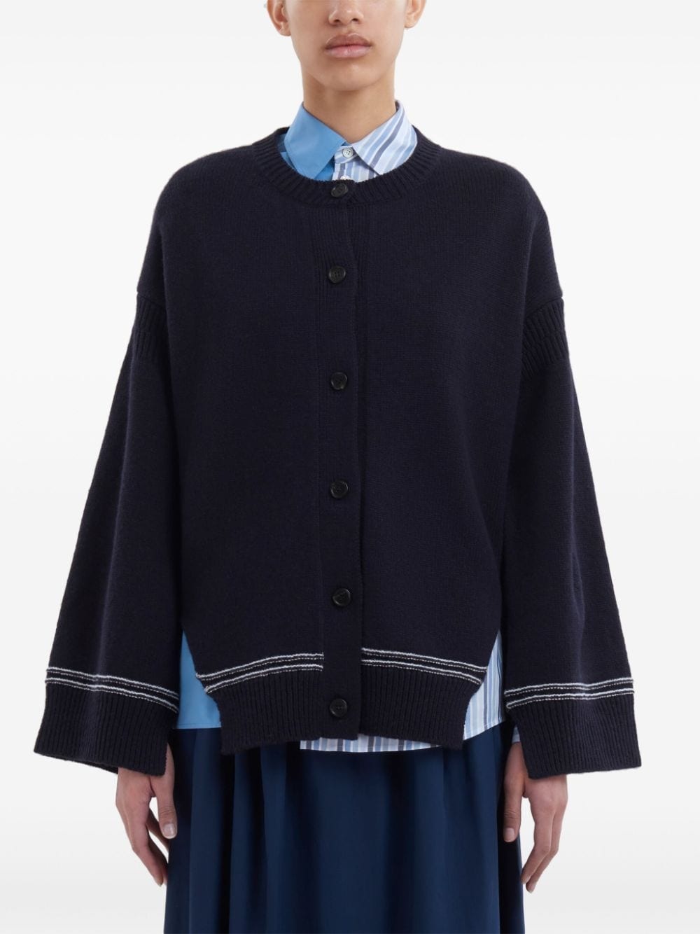 intarsia-knit logo cardigan - 3