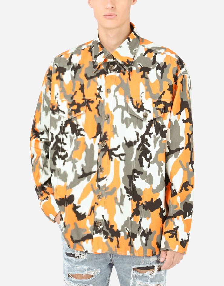 Camouflage-print canvas shirt - 4