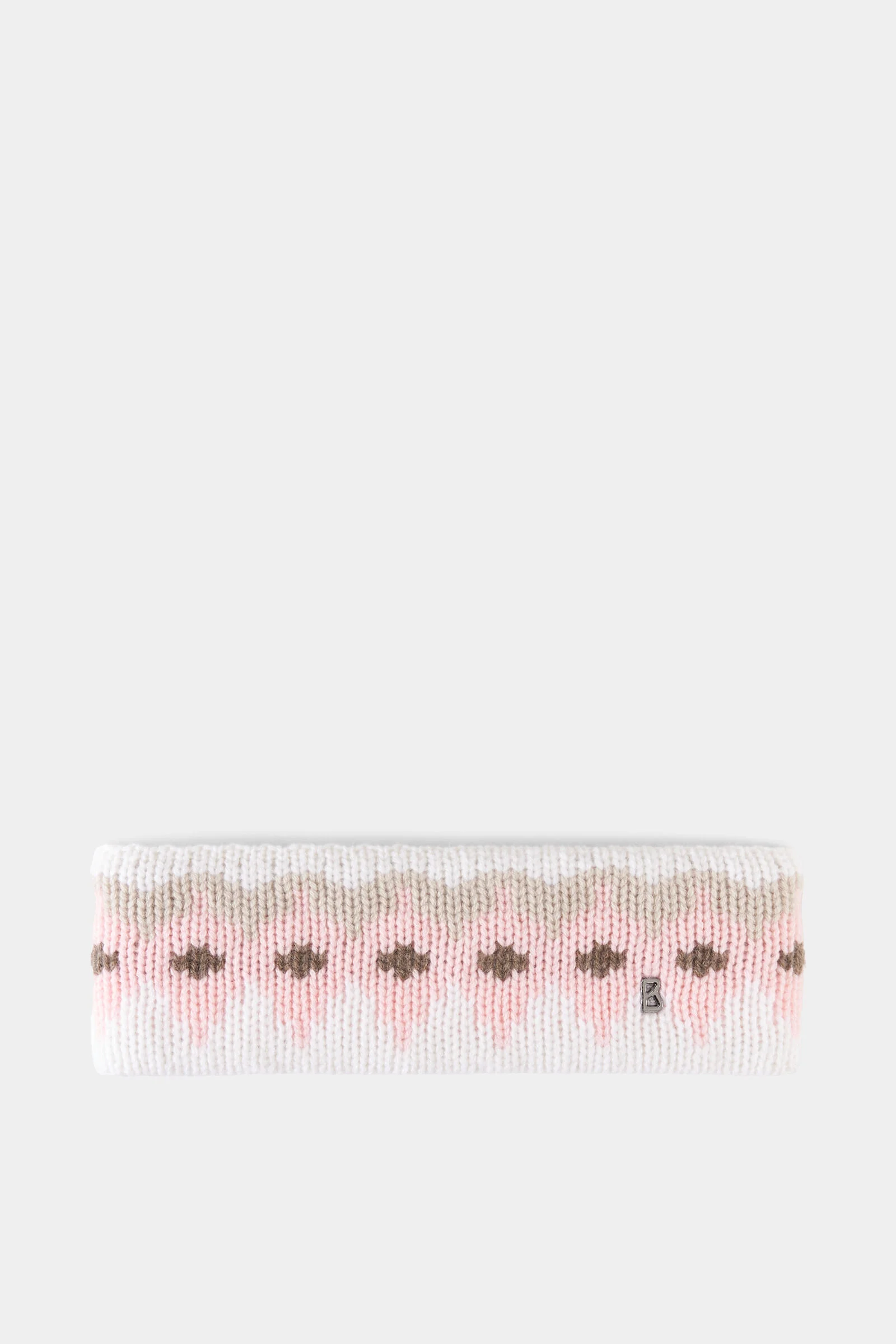 Loca Cashmere Headband in Pink/Off-White - 1