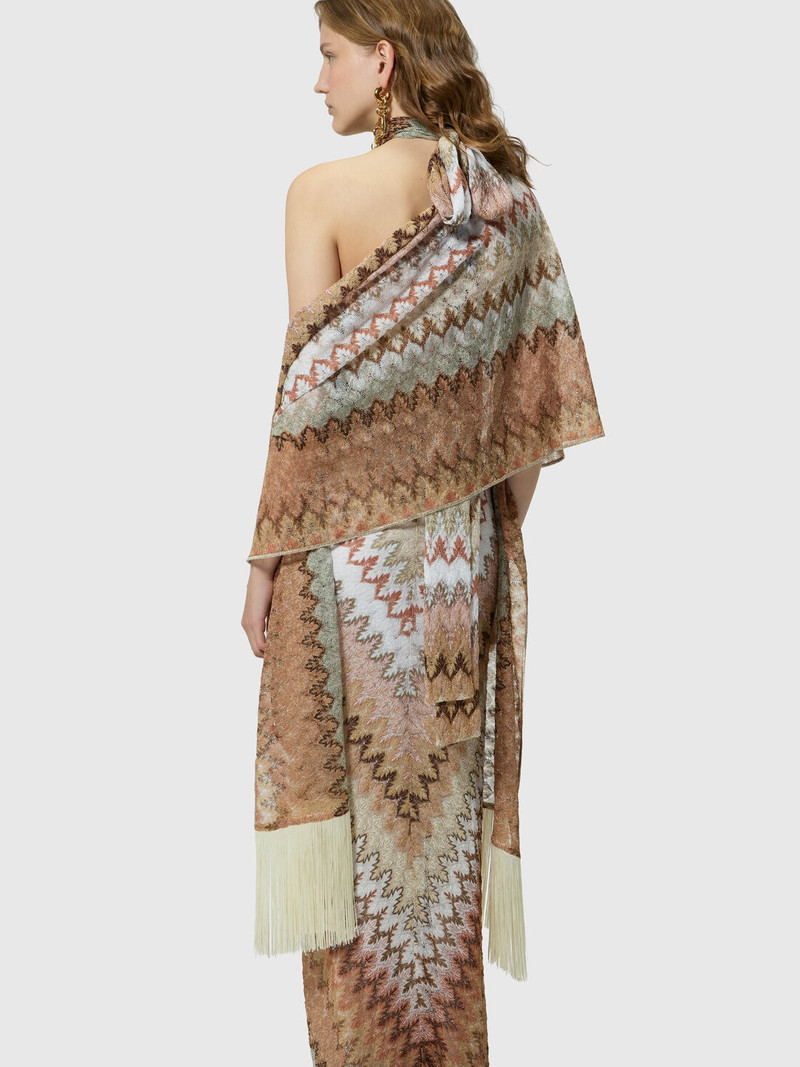Stole in zig zag lace with fringes 3