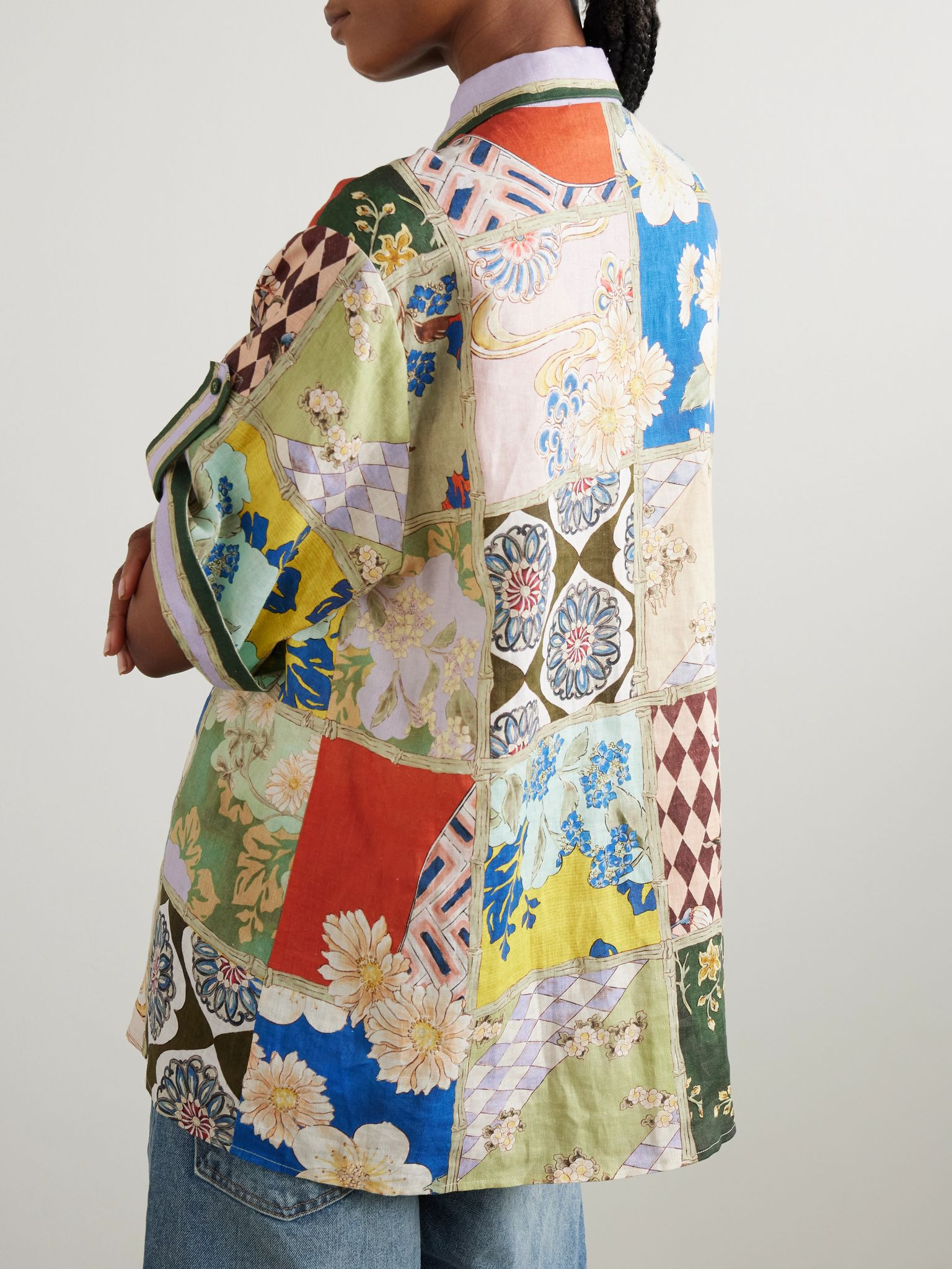 Bianca floral-print linen shirt Multi - 4