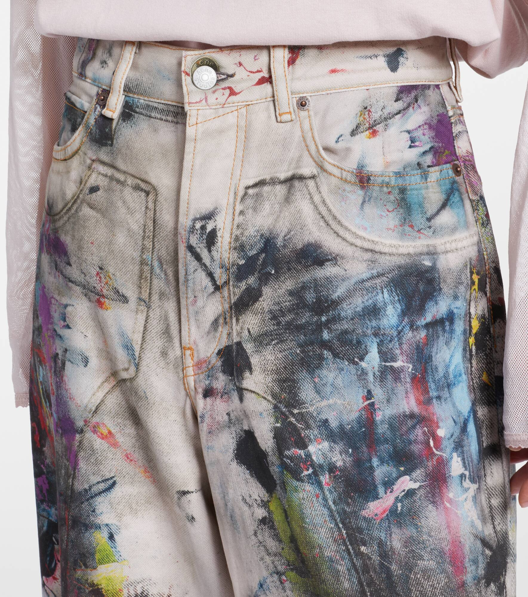 1981 trompe l'oeil wide-leg jeans - 4