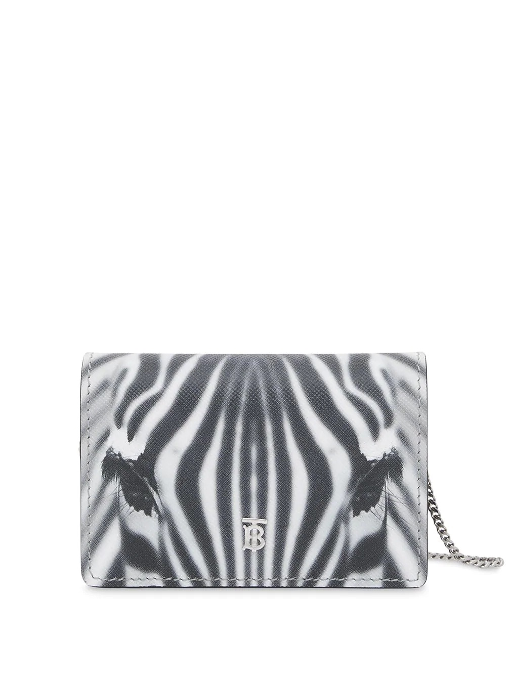 zebra print card case with detachable strap - 1