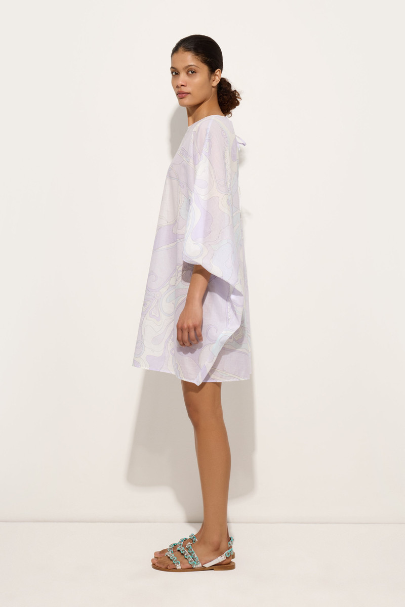ORCHIDEE PRINT SHORT COTTON KAFTAN 3