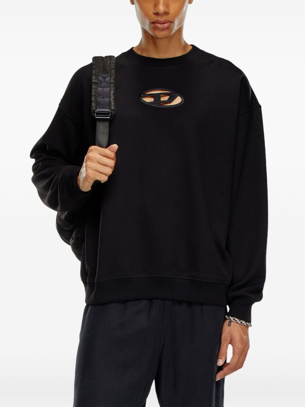 logo cut-out sweatshirt - 3
