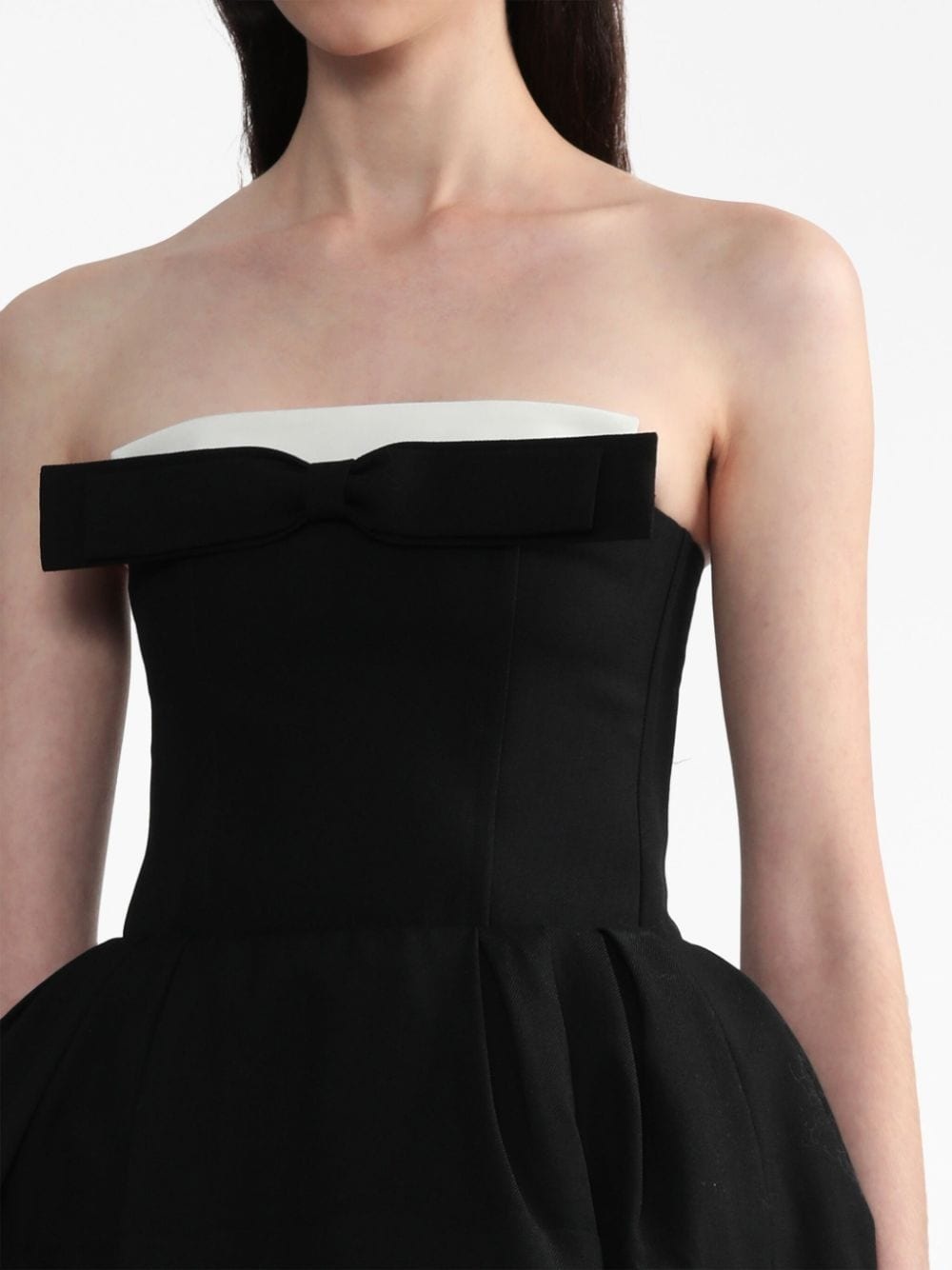 two-tone strapless midi dress - 5