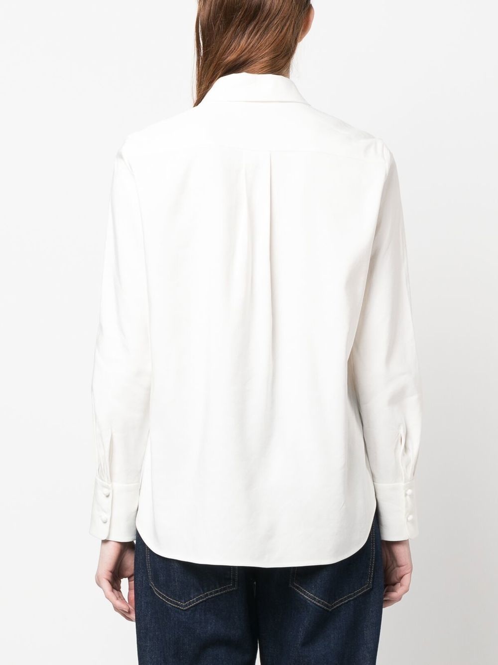 broderie-anglaise silk shirt - 4