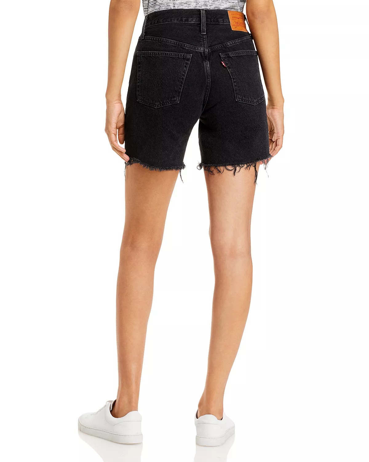 501 Mid Thigh Denim Shorts in Lunar Black - 10