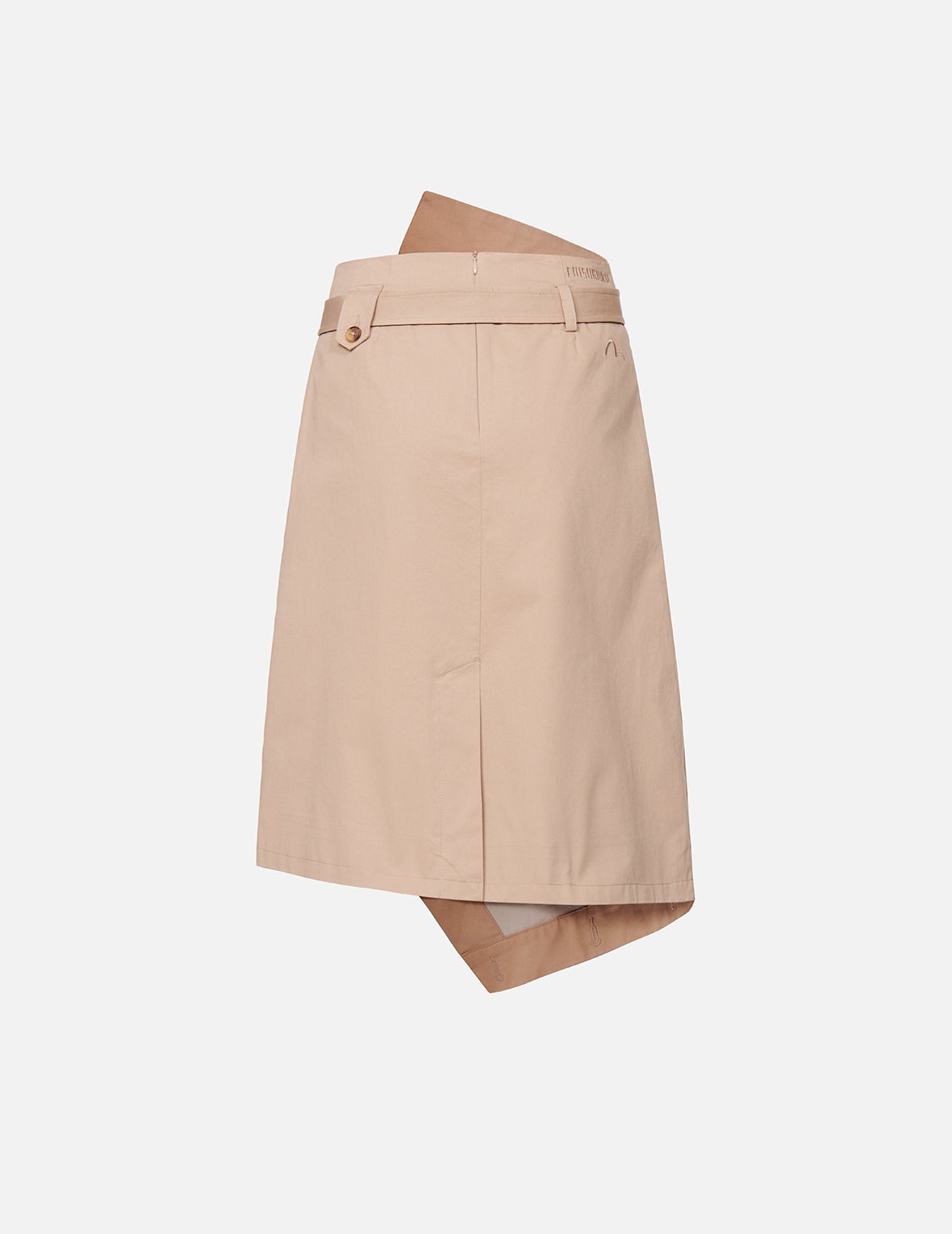 Fabric Mixed Wrapped Trench Skirt - 2
