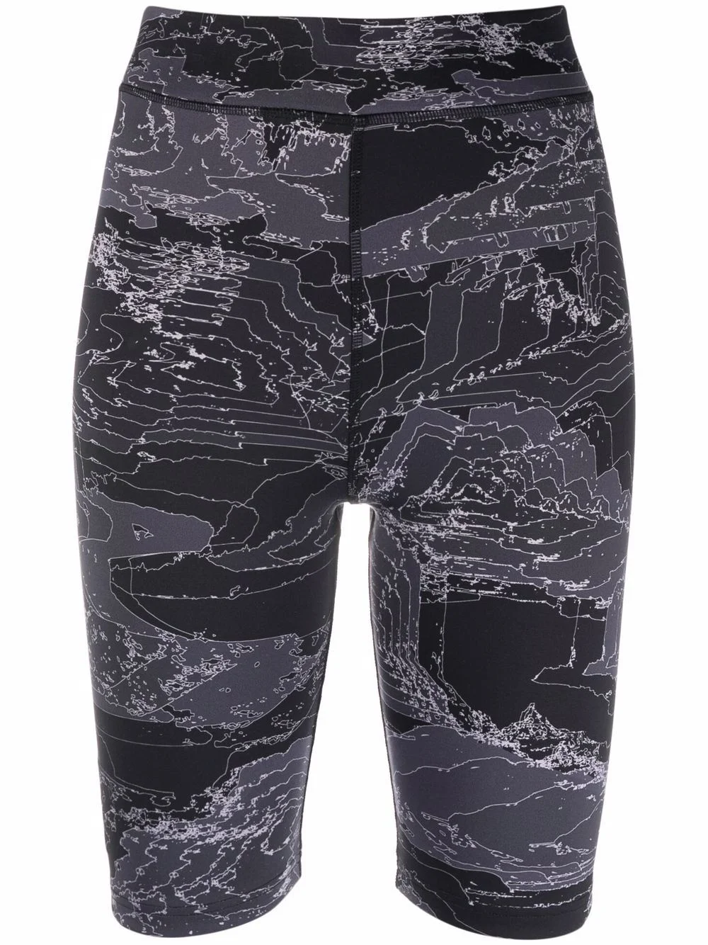 high-rise fitted cycling shorts - 1