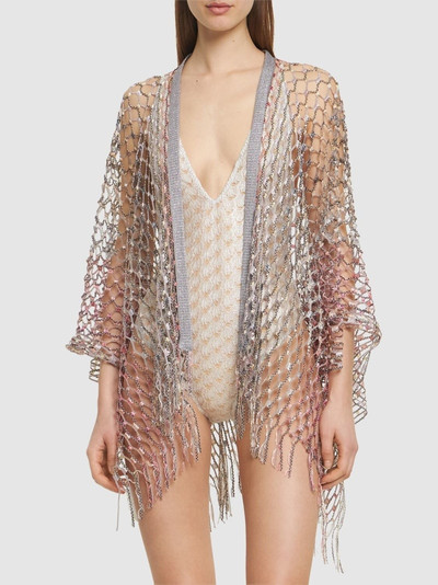 Missoni Fringed open knit poncho outlook