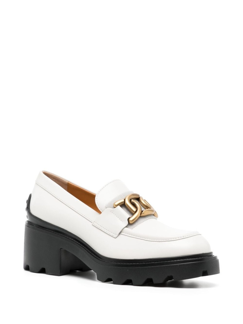 Tod's 65mm logo-plaque leather loafers outlook