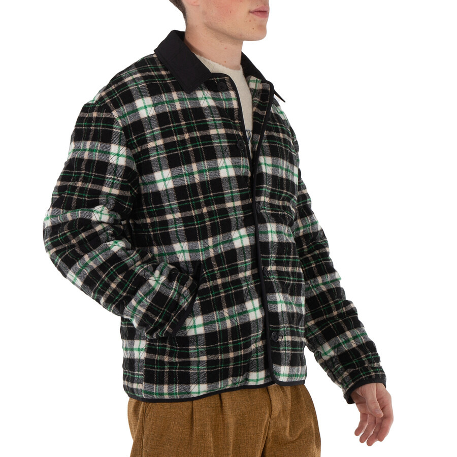 Holzweiler Men's Green Mix Gomezi Check Combat Jacket - 3