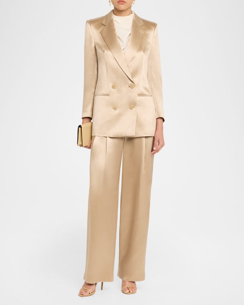 GIORGIO ARMANI Satin Double-Breasted Blazer Jacket outlook