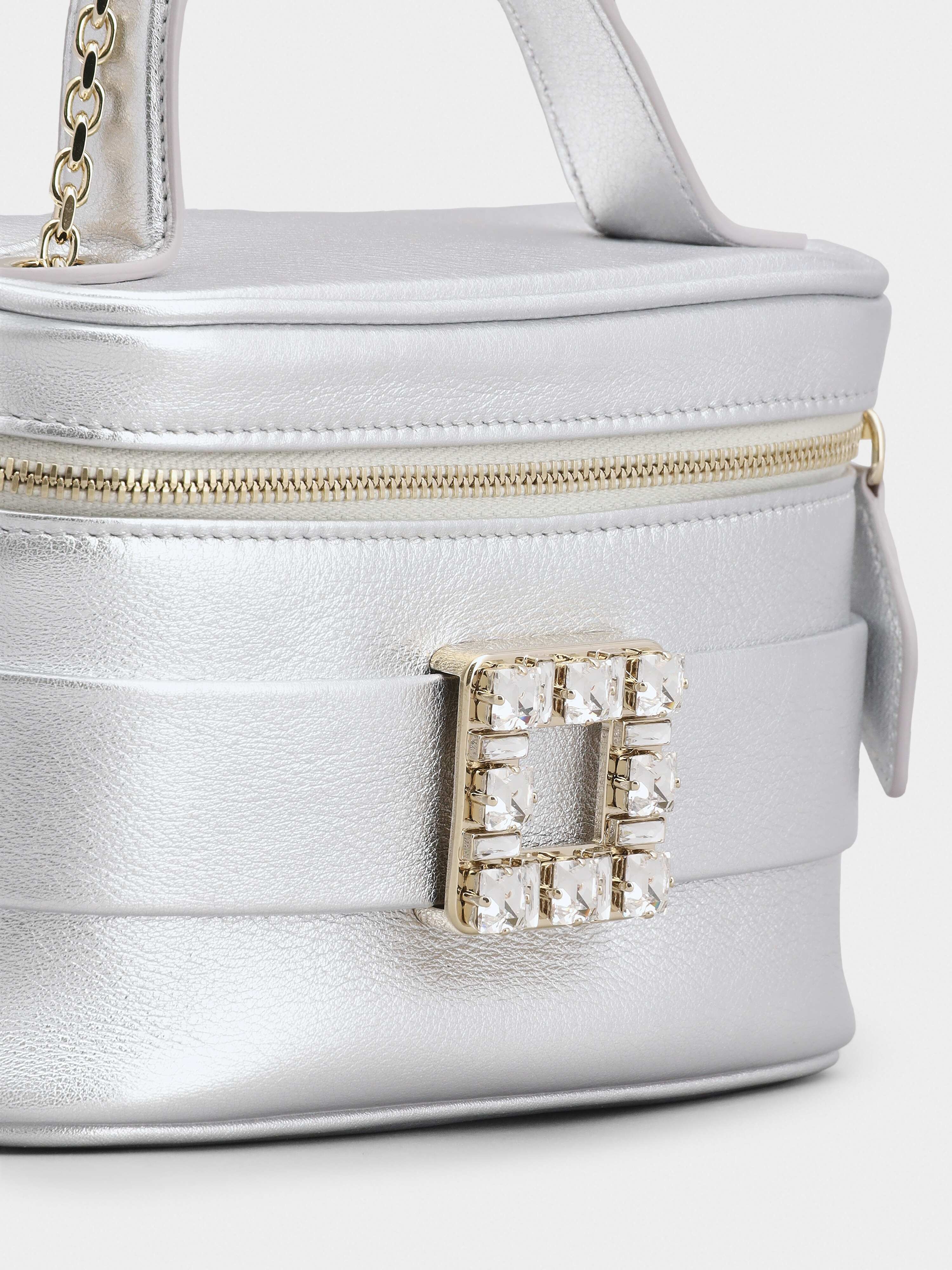Roger Vivier Vanity Strass Buckle Micro Bag in Leather - 8