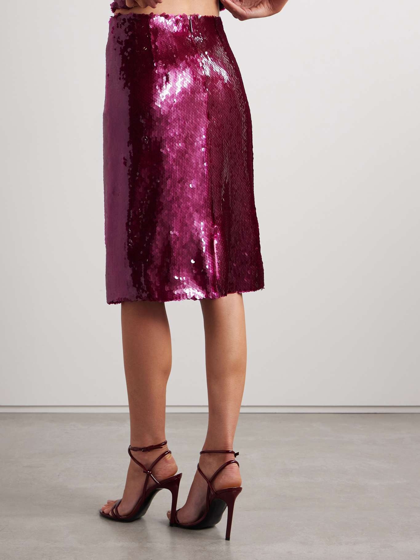 Este sequined crepe midi skirt - 4