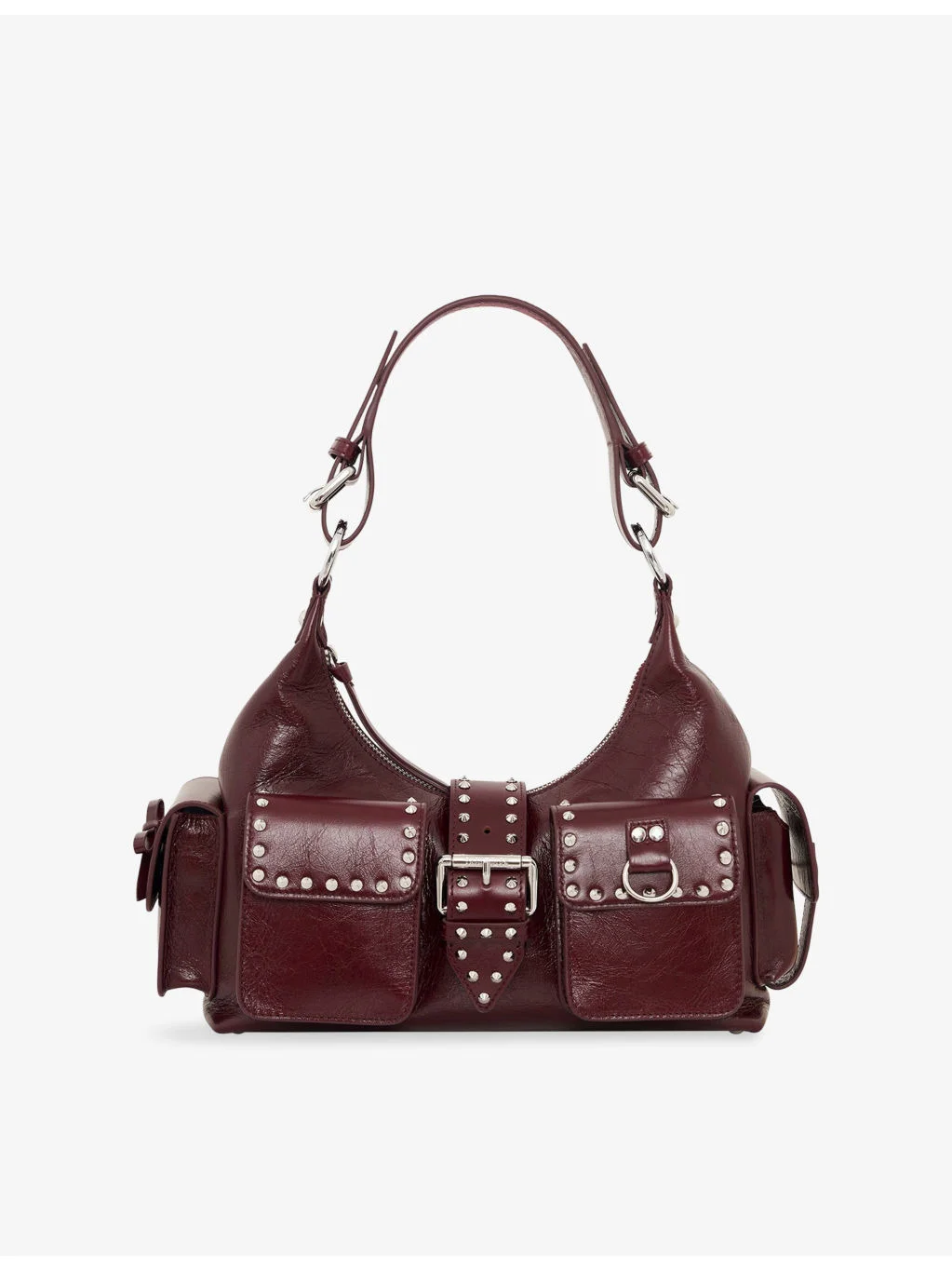 Amelia Stud-Embellished Leather Shoulder Bag - 1
