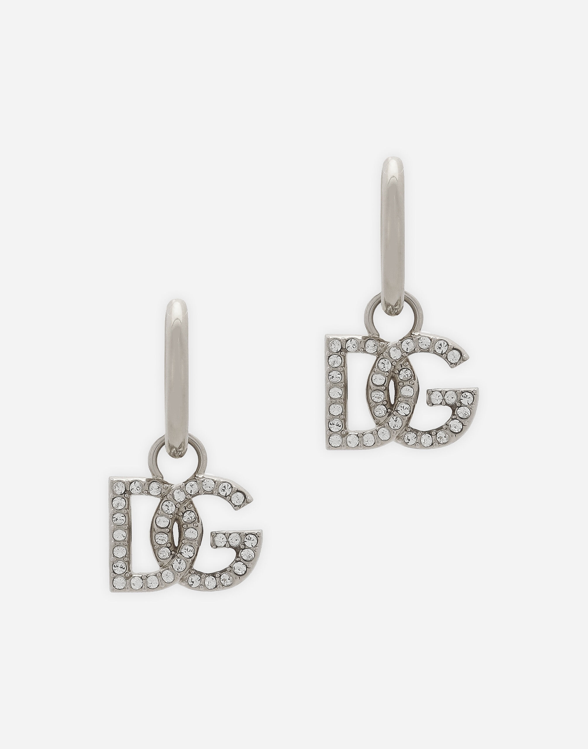 Creole earrings with DG logo pendant - 1