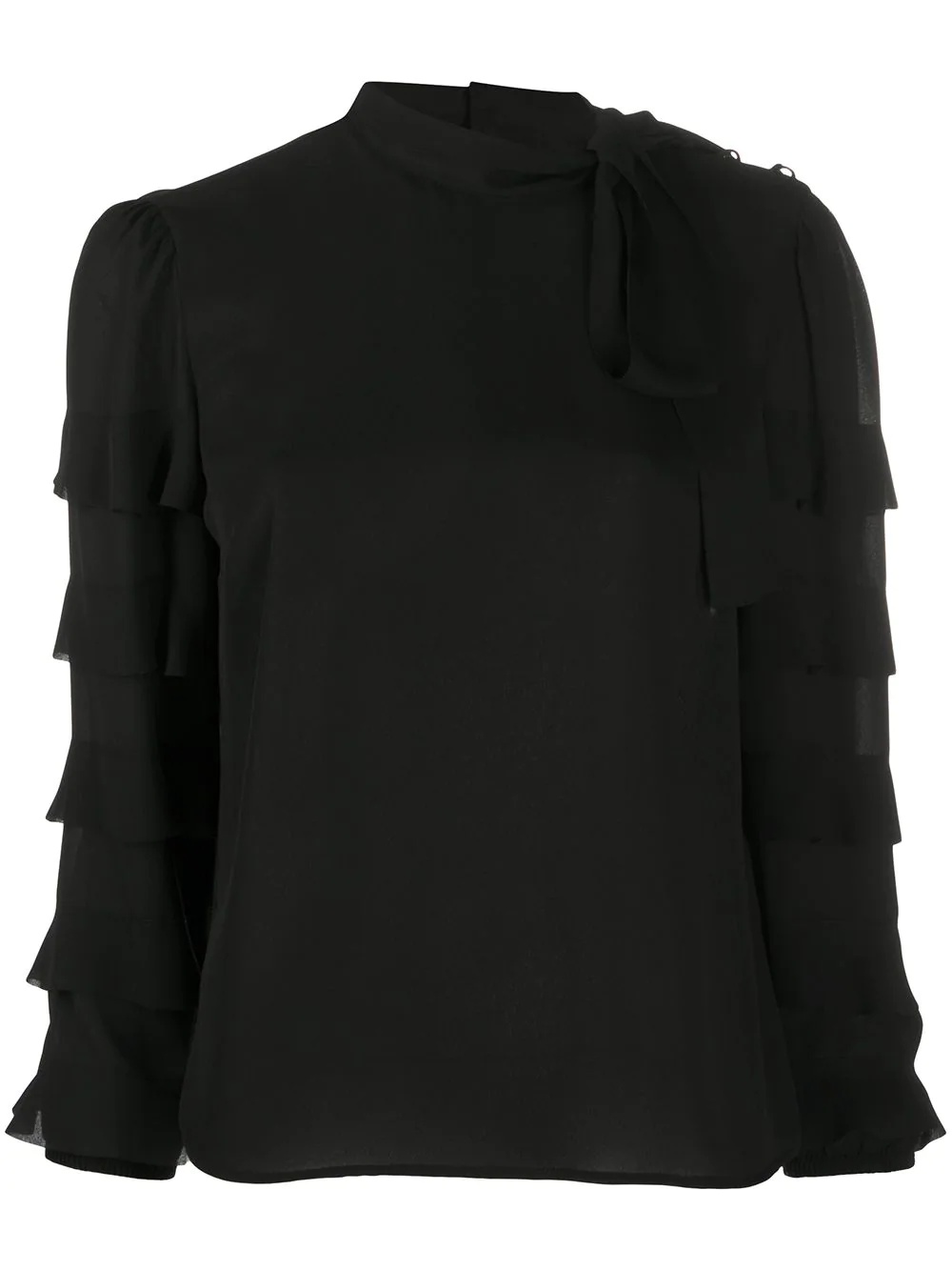 ruffle-detail long -sleeve blouse - 1