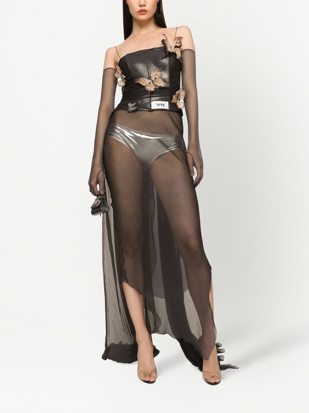 KIM DOLCE&GABBANA appliqué detail contrasting-panel dress - 2
