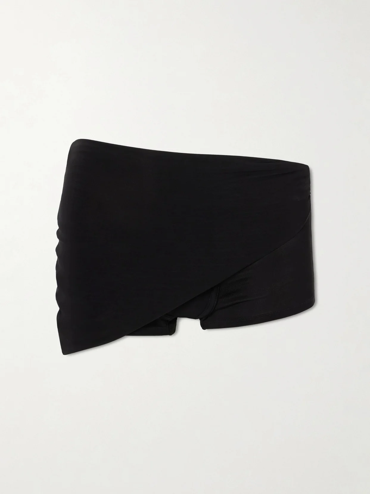 Asymmetric Gathered Jersey Shorts - 1