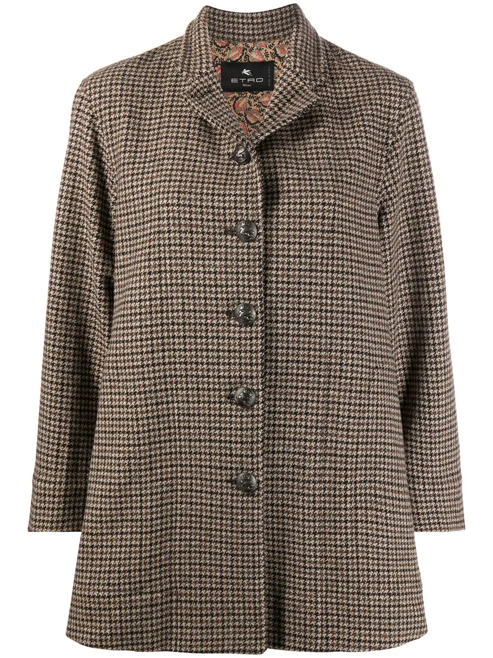 houndstooth single-breasted coat - 1