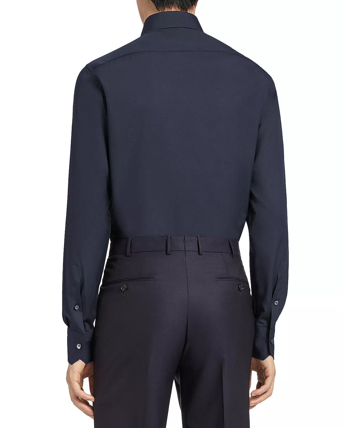 Navy Blue Trofeo™ Long Sleeve Tailored Fit Shirt - 2