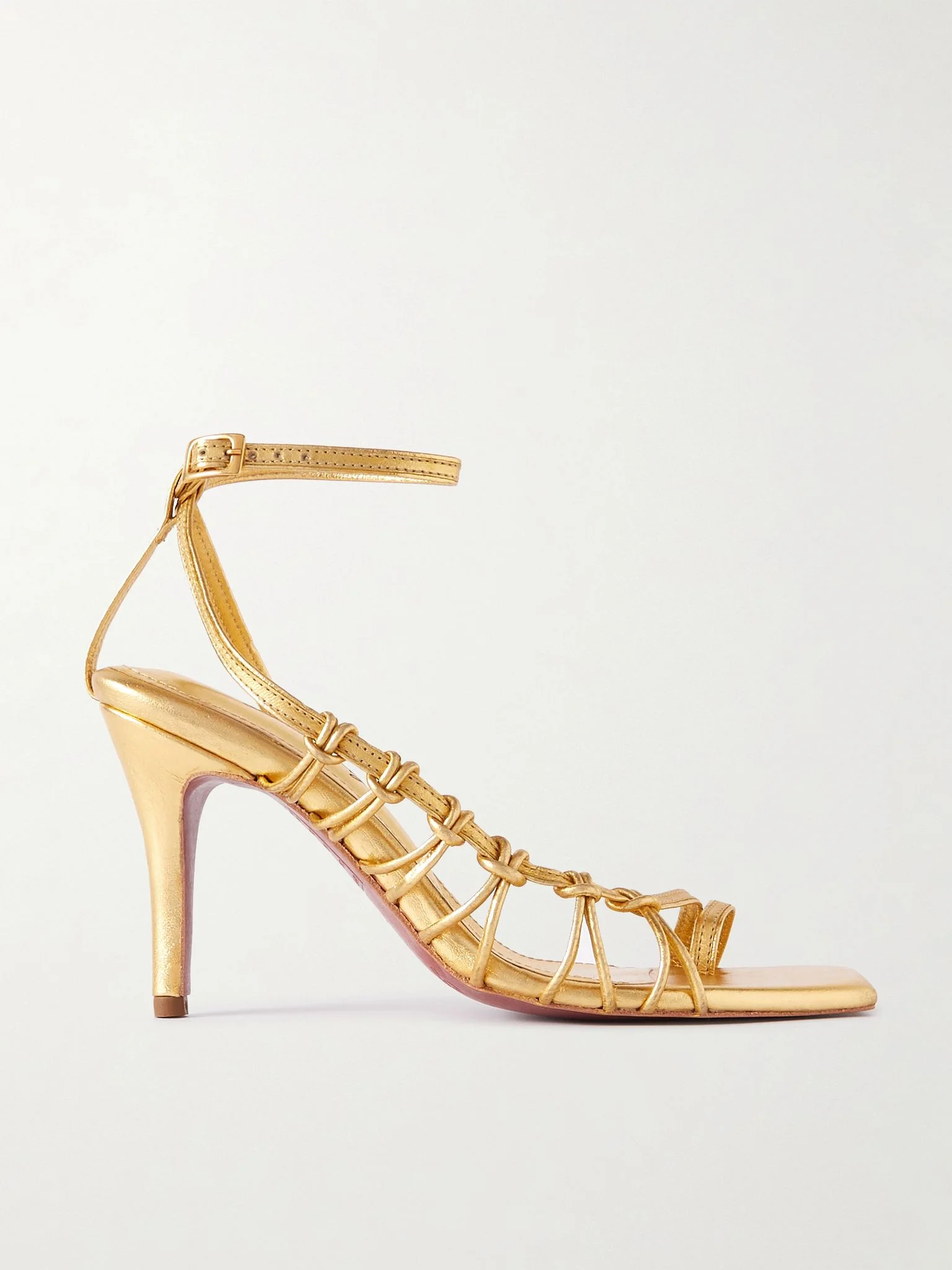+ NET SUSTAIN Aventurera Nocturna metallic-leather sandals Gold - 1