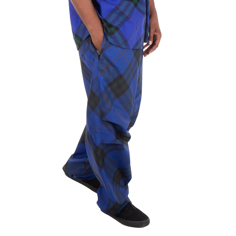Burberry Straight Leg Checkered Twill Trousers - 4