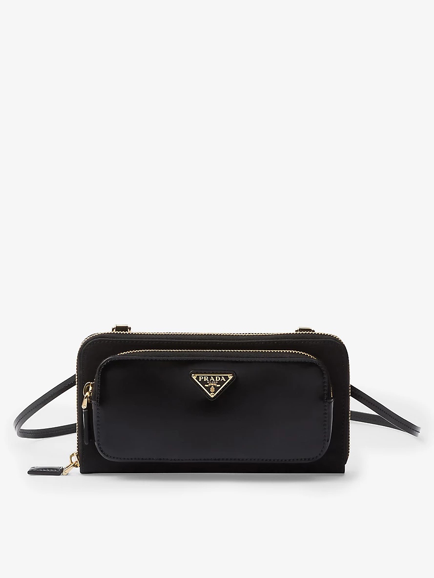 Re-Nylon mini recycled-nylon and leather shoulder bag - 1