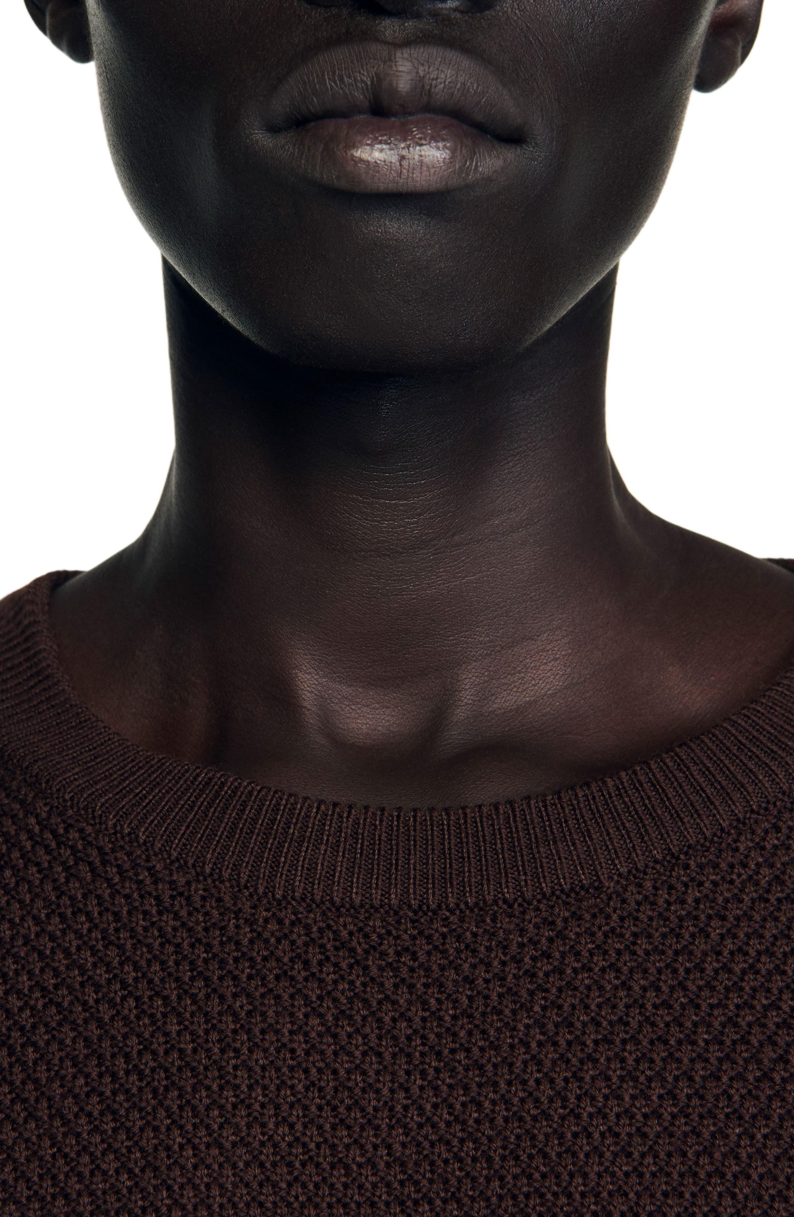 SANDRO Textured knit sweater in Chocolate at Nordstrom - 4