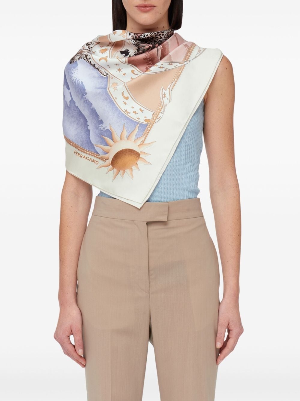 Day & Night print scarf - 3