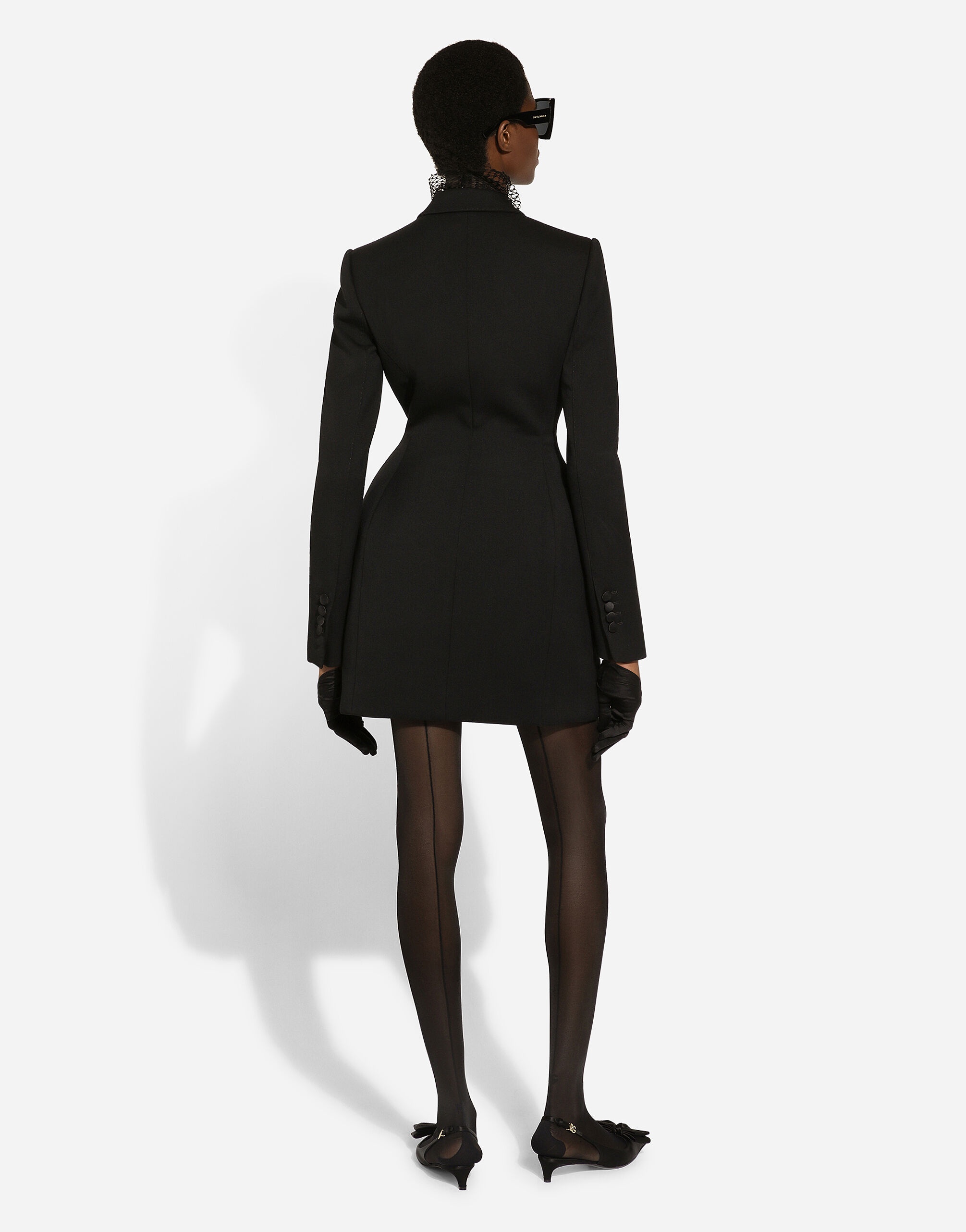 Long double-breasted Dolce tuxedo jacket in stretch wool - 4