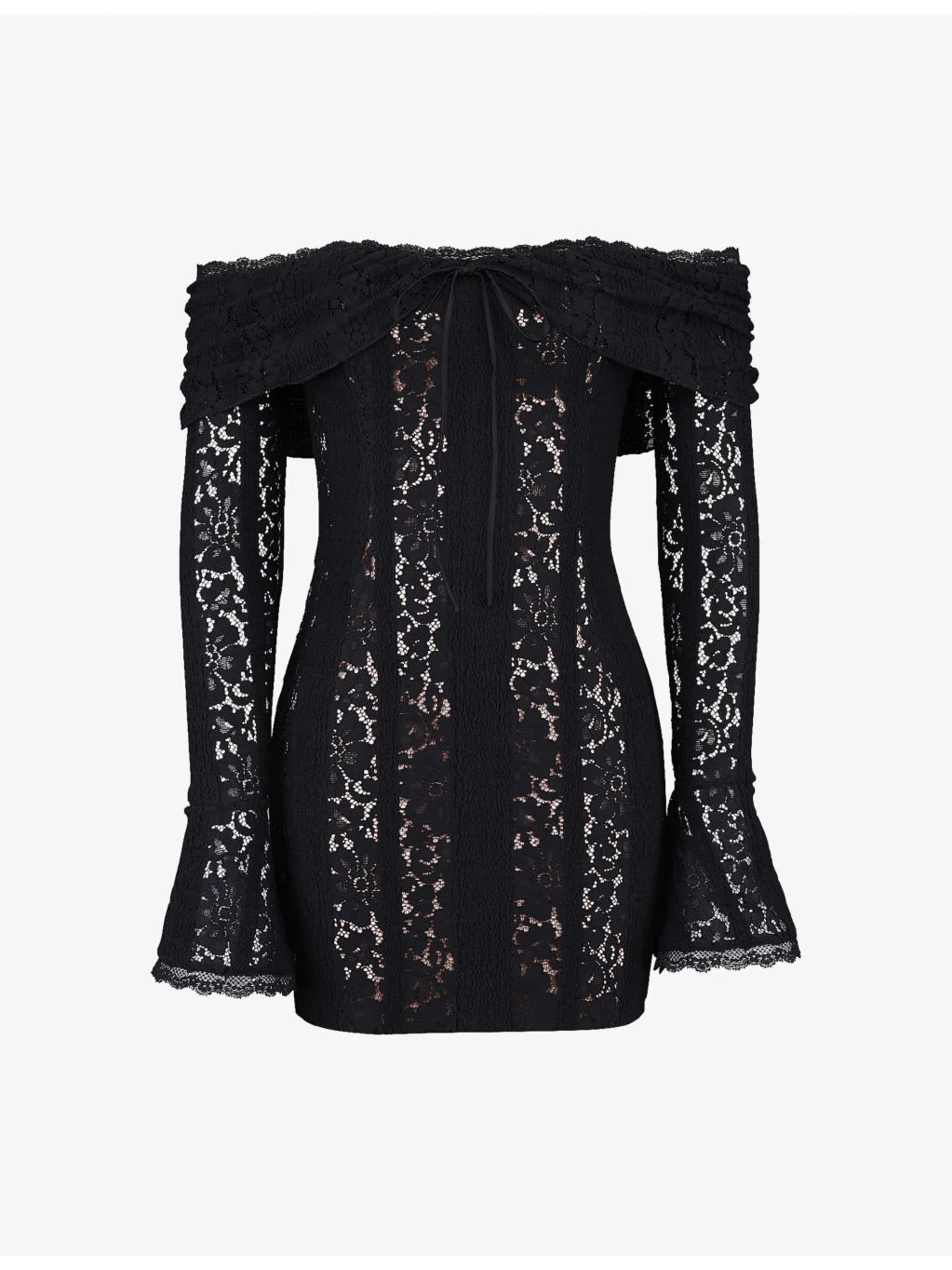 Sadie Off-Shoulder Lace Mini Dress - 1