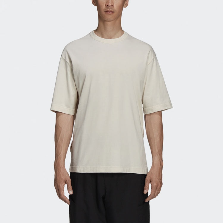 Men's Y-3 SS21 Rear Logo Printing Round Neck Short Sleeve Creamy White T-Shirt GV6082 - 3