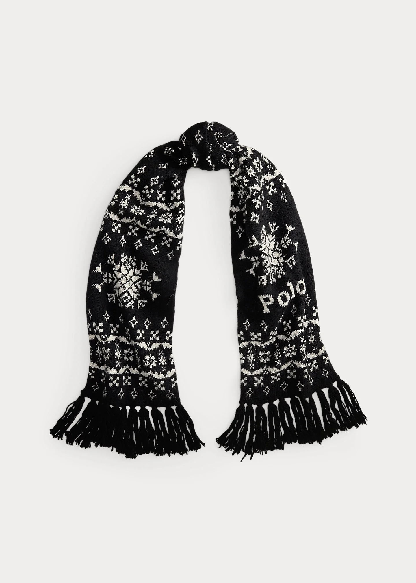 Logo Fringe Wool Scarf - 1