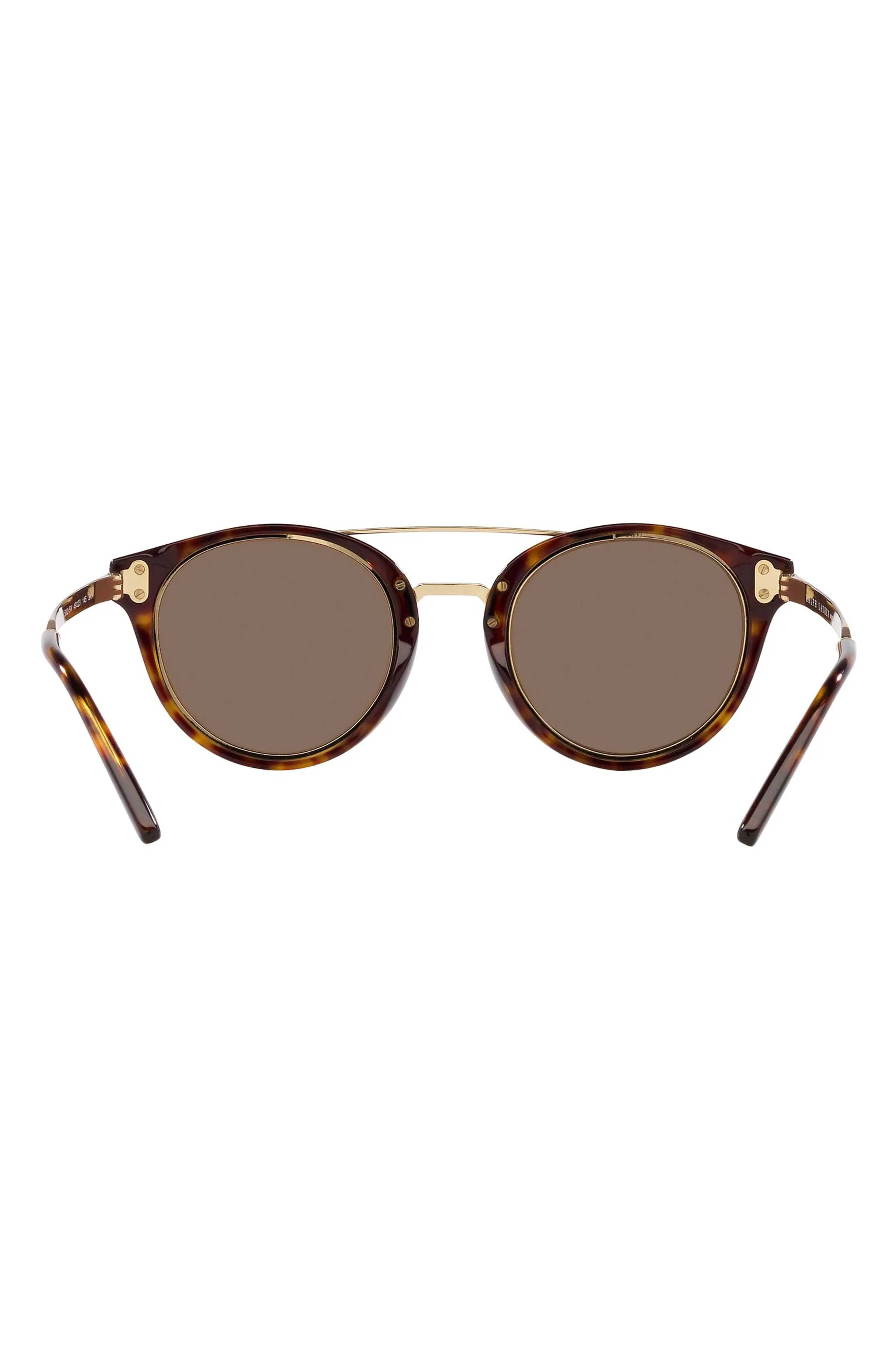 49mm Round Sunglasses in Dark Havana/Brown - 7