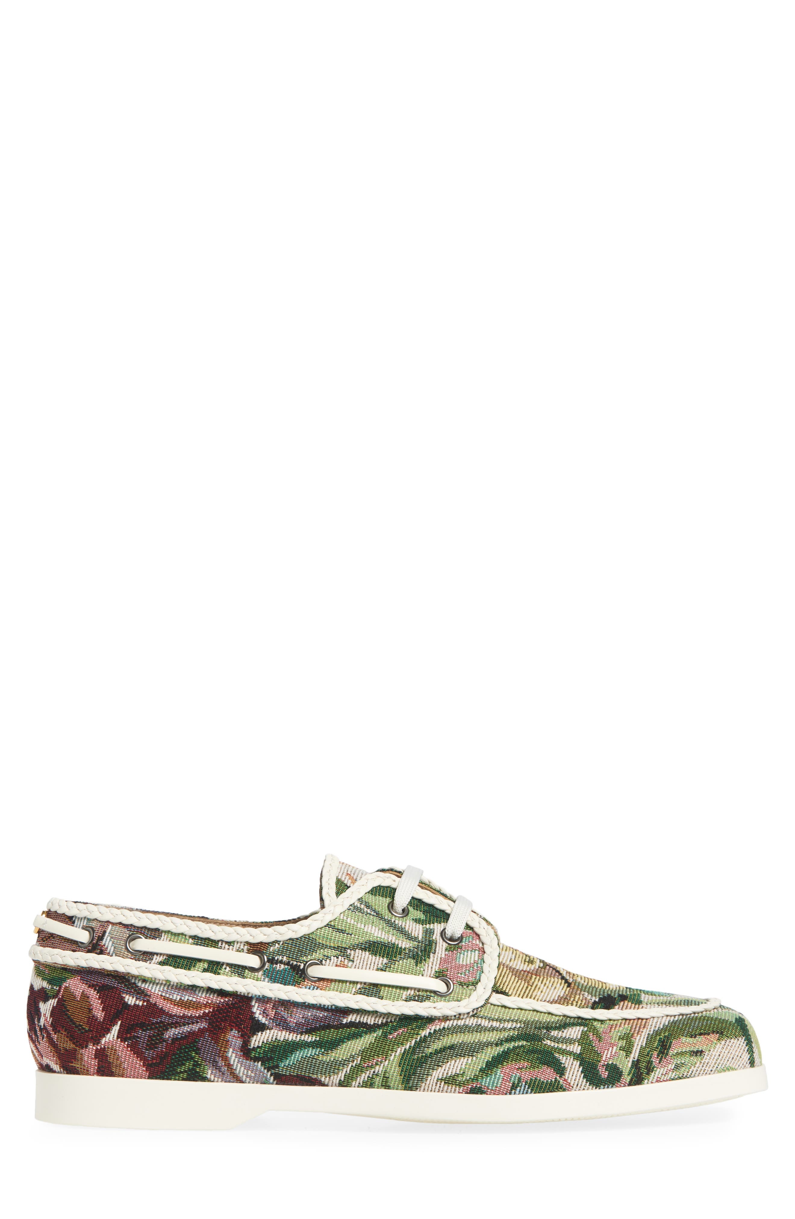Valentino Garavani Palm Avenue Jacquard Boat Shoe in Multicolor/Ivory at Nordstrom - 3