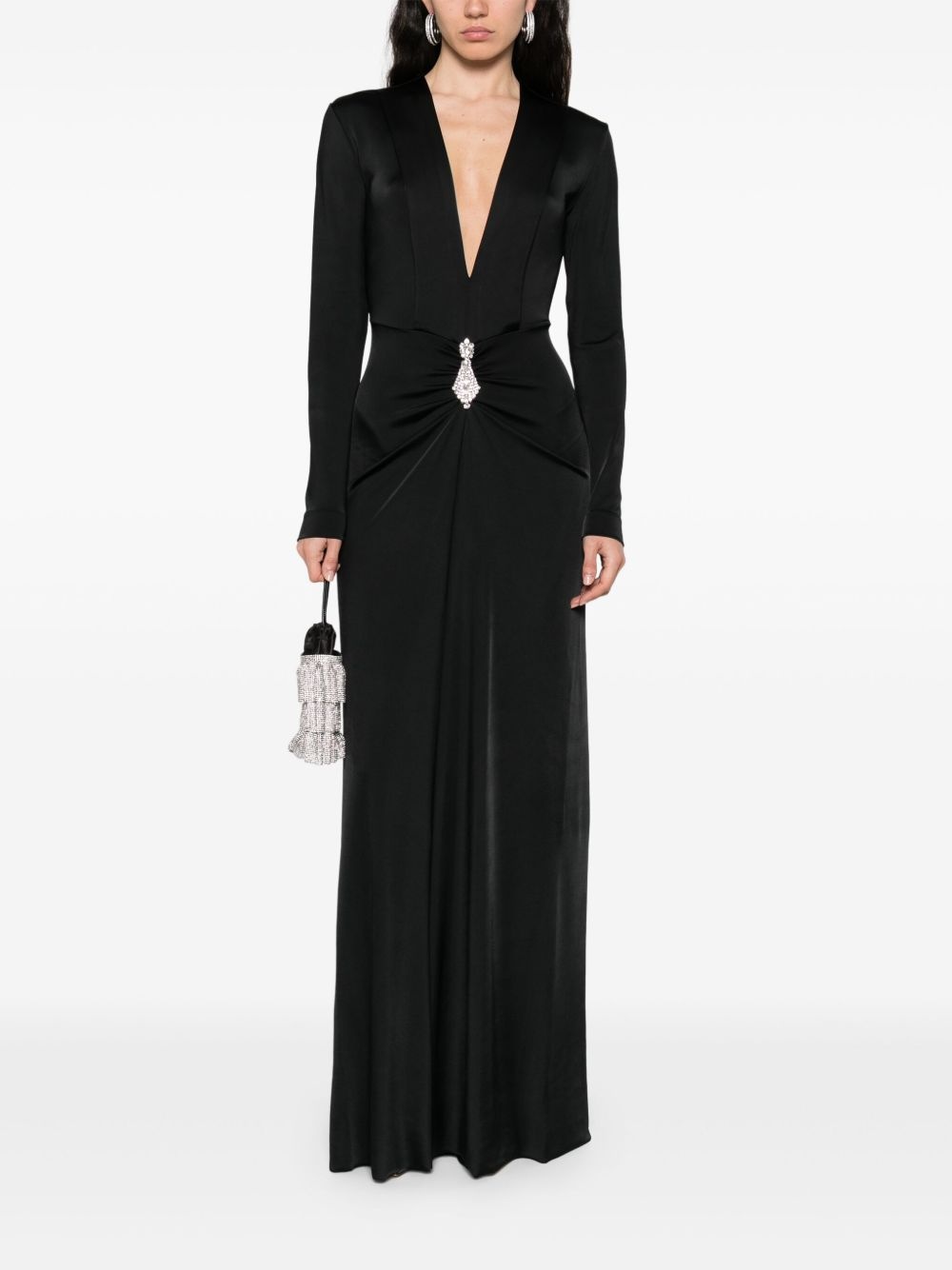 long-sleeved maxi dress - 2