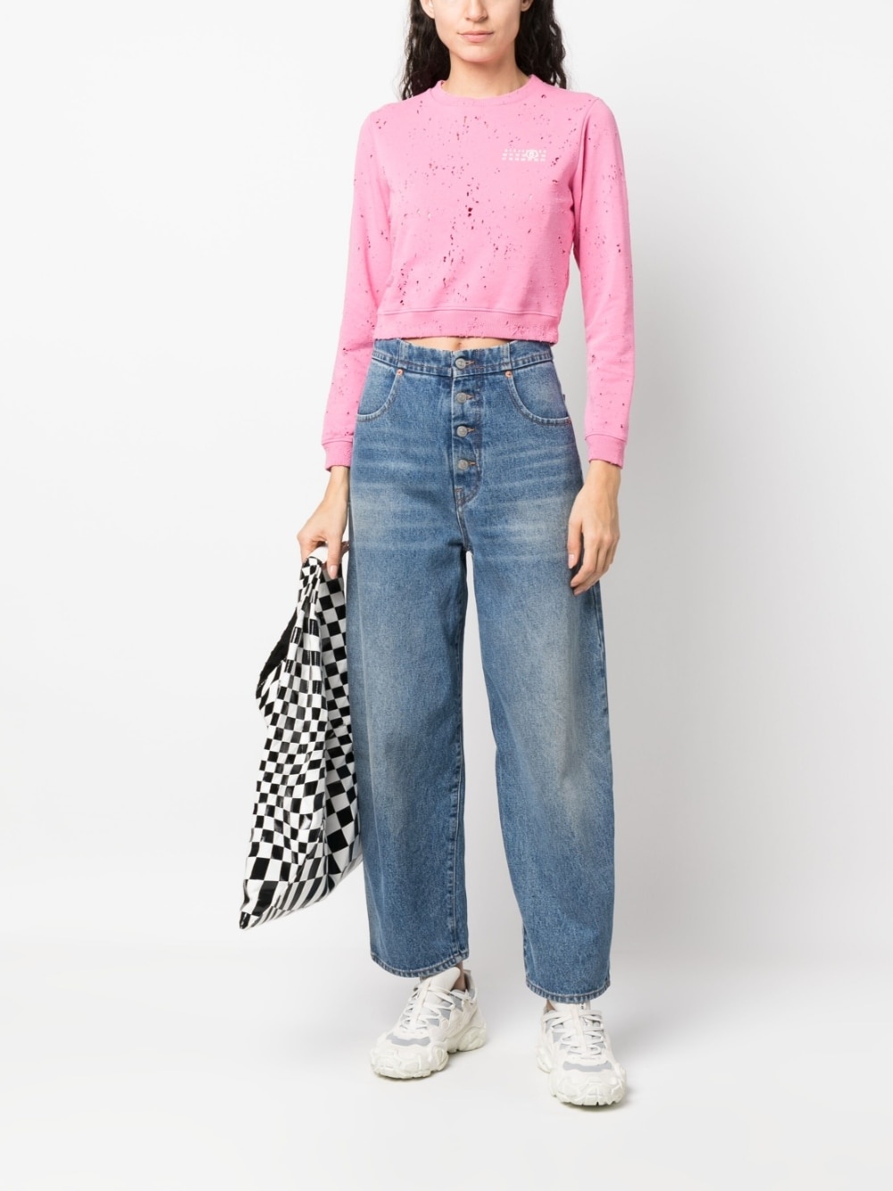 distressed logo-print sweatshirt - 2