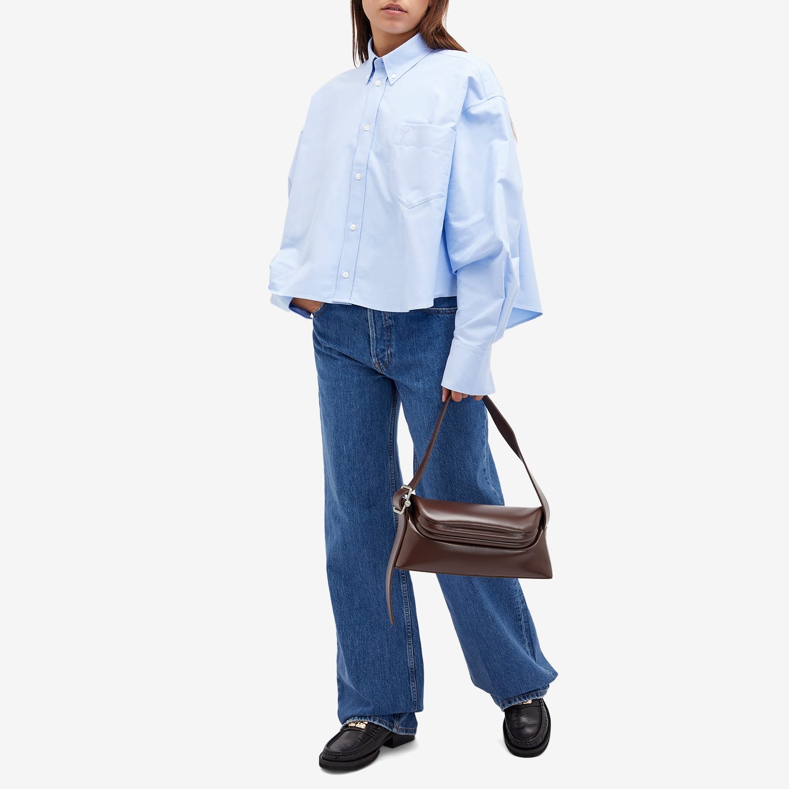 AMI Paris Tonal ADC Cropped Oversized Shirt - 4