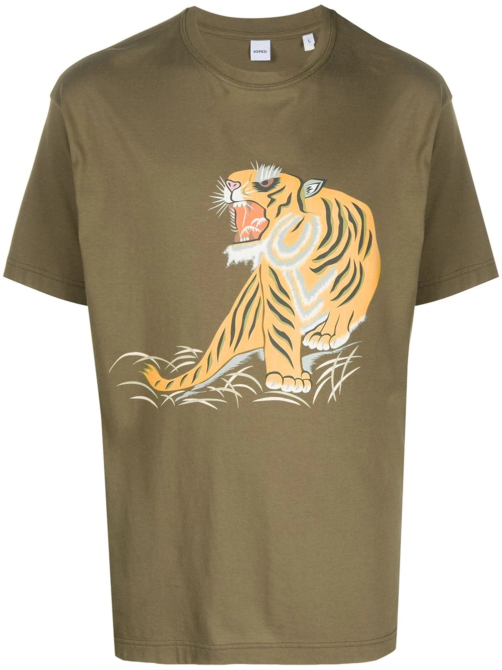 tiger print T-shirt - 1