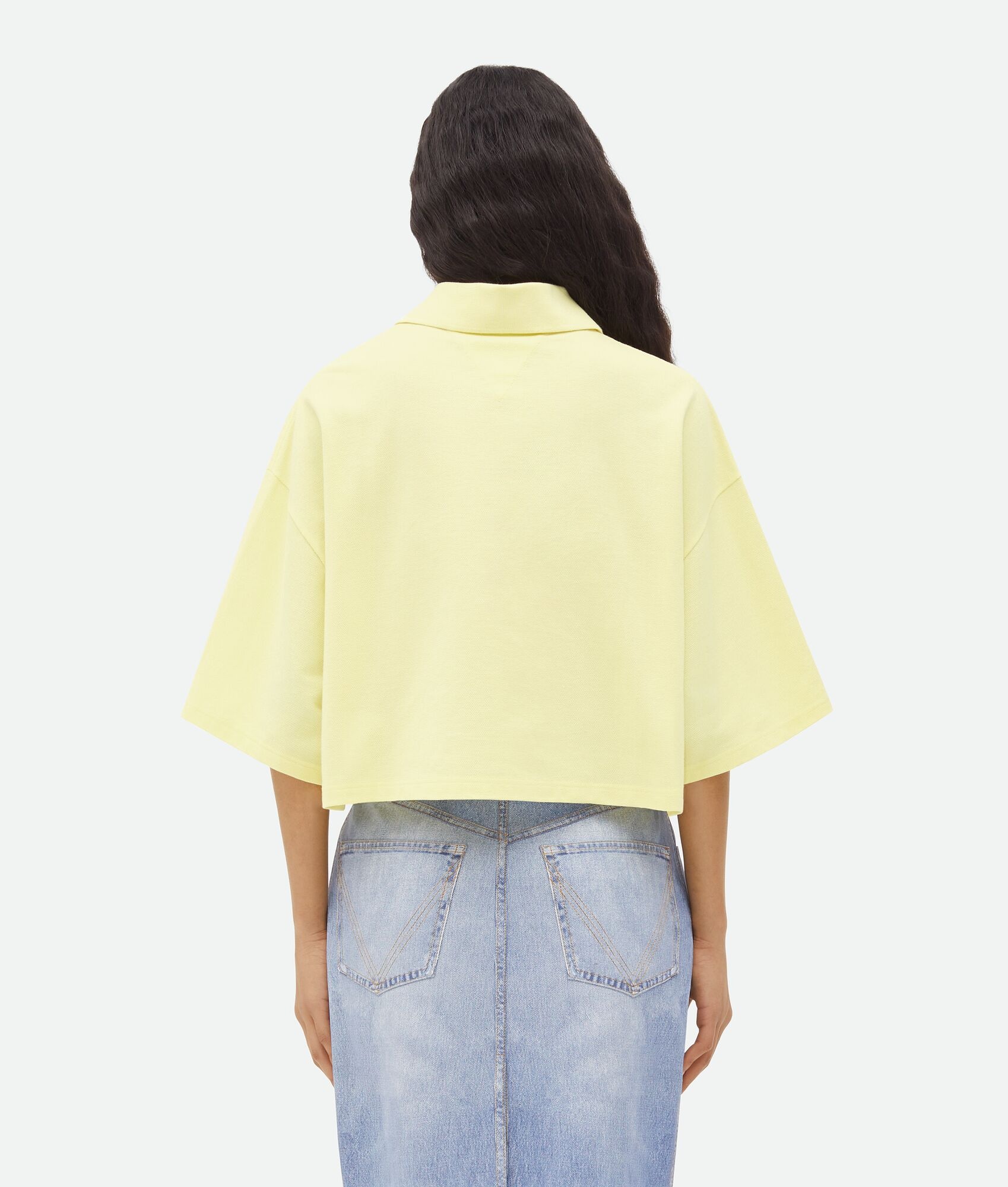 Cropped Cotton Piquet Polo - 3