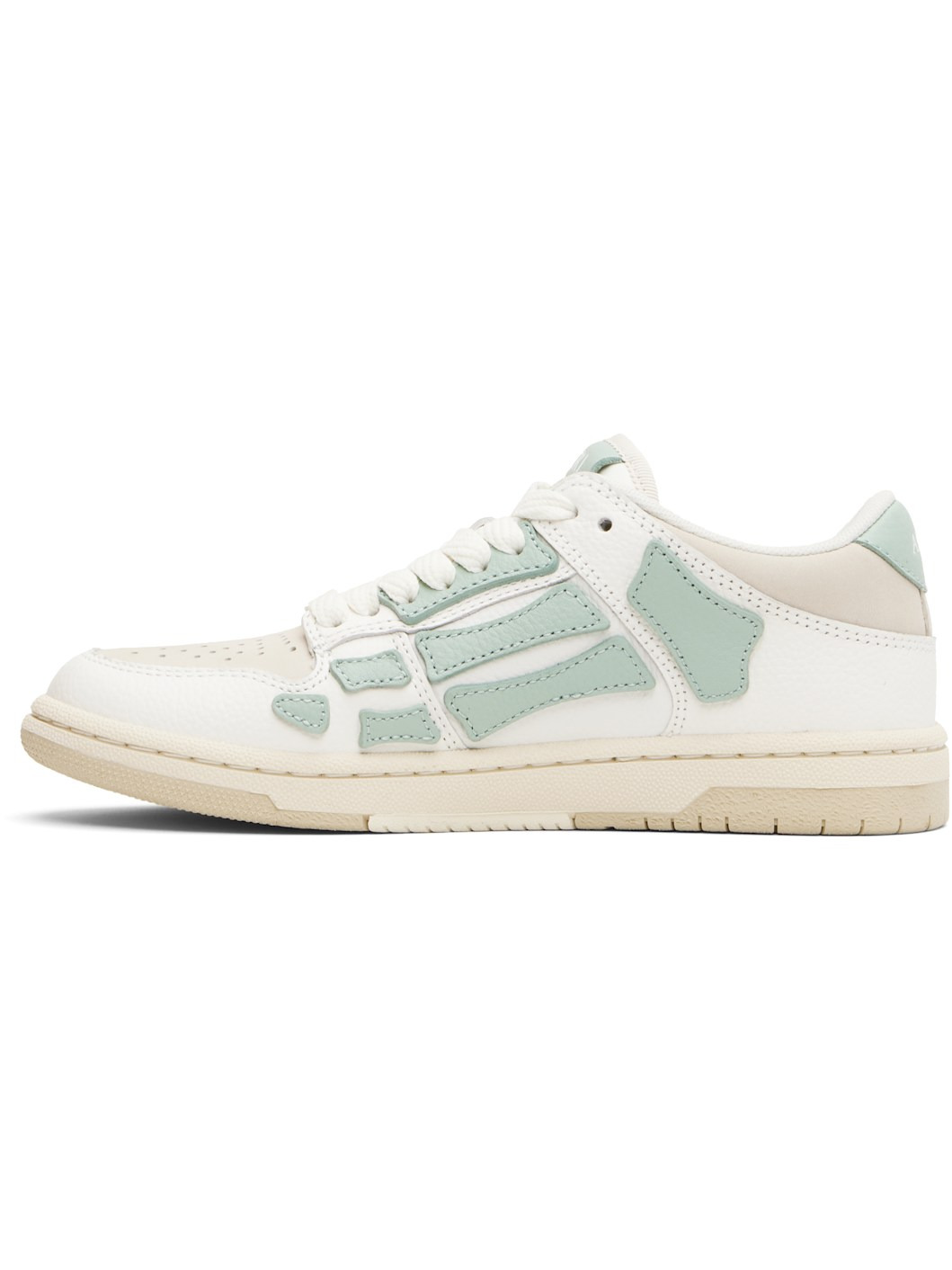 White & Green Skel Top Low Sneakers - 3